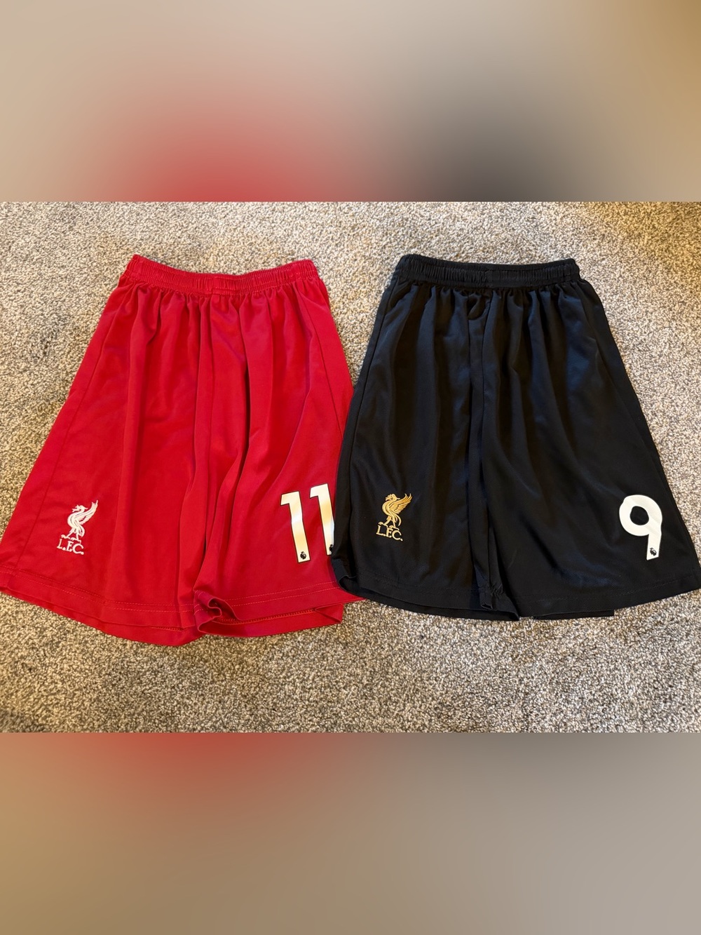 Liverpool Red and Black Athletic Shorts with Crest
